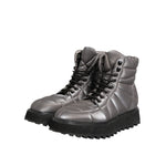 Dolce & Gabbana Silver Padded Mid Calf Lace Up Boots Shoes MV7367-44