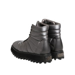 Dolce & Gabbana Silver Padded Mid Calf Lace Up Boots Shoes MV7367-44
