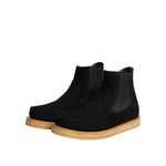 Dolce & Gabbana Black Calf Suede Slip On Ankle Boots Shoes MV7373-41