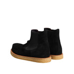 Dolce & Gabbana Black Calf Suede Slip On Ankle Boots Shoes MV7373-41