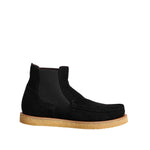 Dolce & Gabbana Black Calf Suede Slip On Ankle Boots Shoes MV7373-41