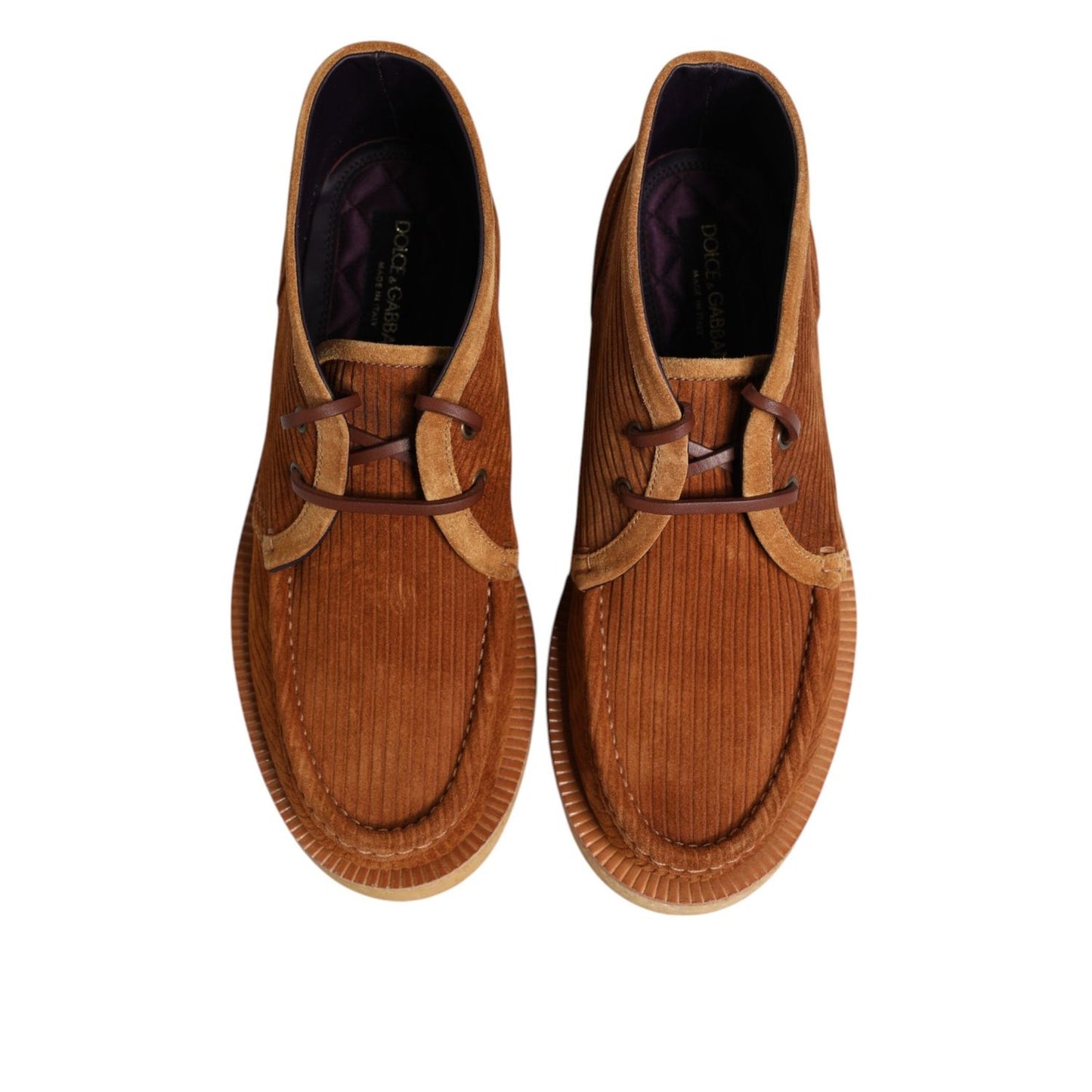 Dolce & Gabbana Brown Suede Nubuck Leather Desert Ankle Boots Shoes MV7379-39