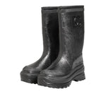 Dolce & Gabbana Metallic Gray Pull On Rain Boots Shoes MV7813-45