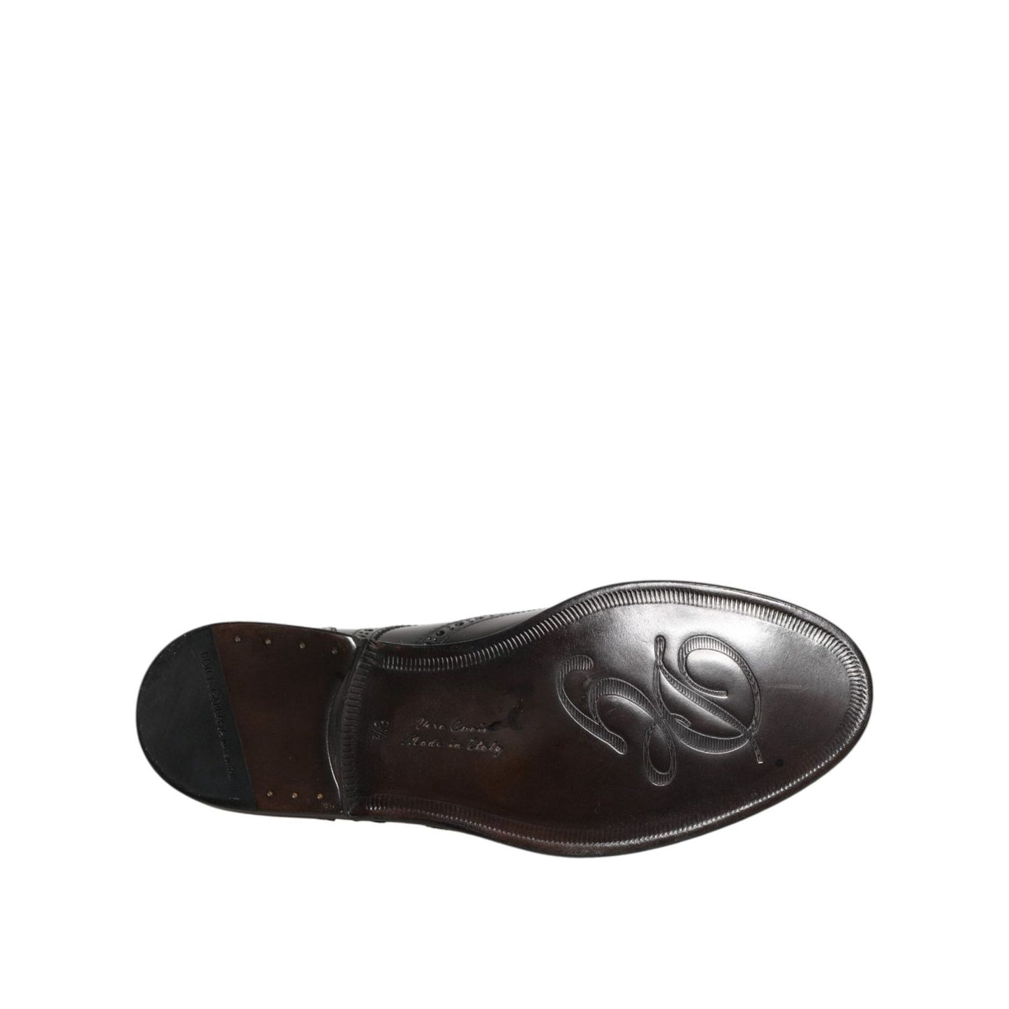 Dolce & Gabbana Black Leather Derby Wingtip Formal Shoes MV7523-40