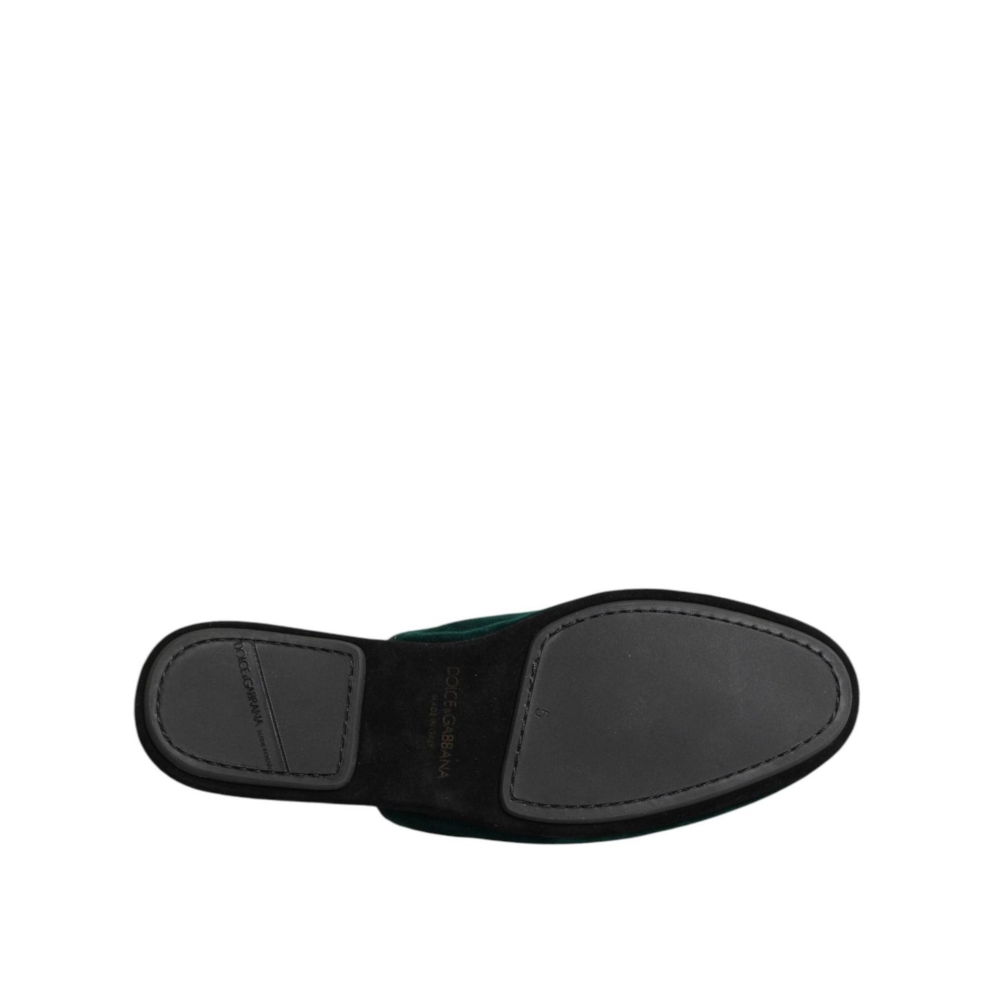 Dolce & Gabbana Green Velvet Cross Embellished Slippers Shoes MV7387-39