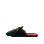 Dolce & Gabbana Green Velvet Cross Embellished Slippers Shoes MV7624-39