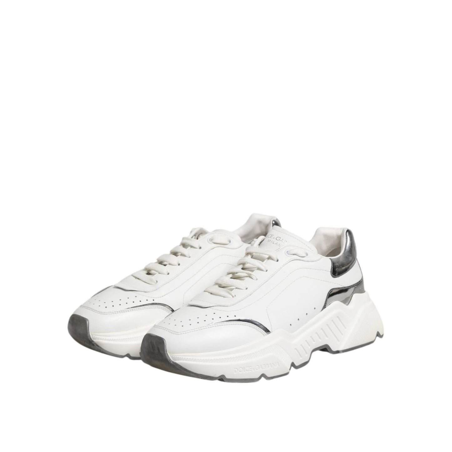 Dolce & Gabbana White Daymaster Leather Low Top Sneakers Shoes MV7427-43