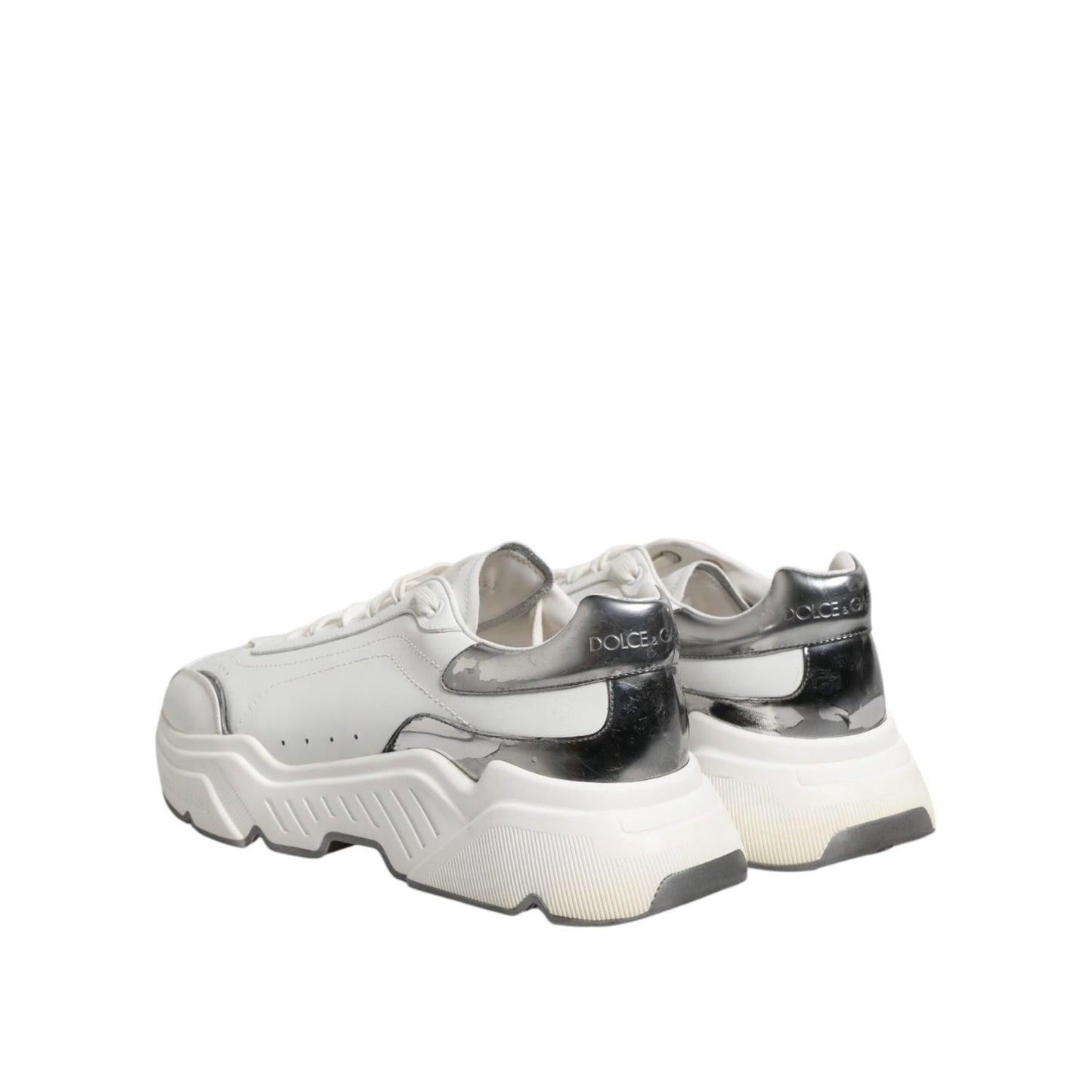 Dolce & Gabbana White Daymaster Leather Low Top Sneakers Shoes MV7427-43