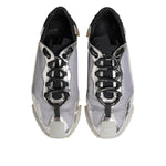 Dolce & Gabbana Black Silver NS1 Men Low Top Sneakers Shoes MV7435-43