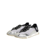 Dolce & Gabbana Black Silver NS1 Men Low Top Sneakers Shoes MV7435-43