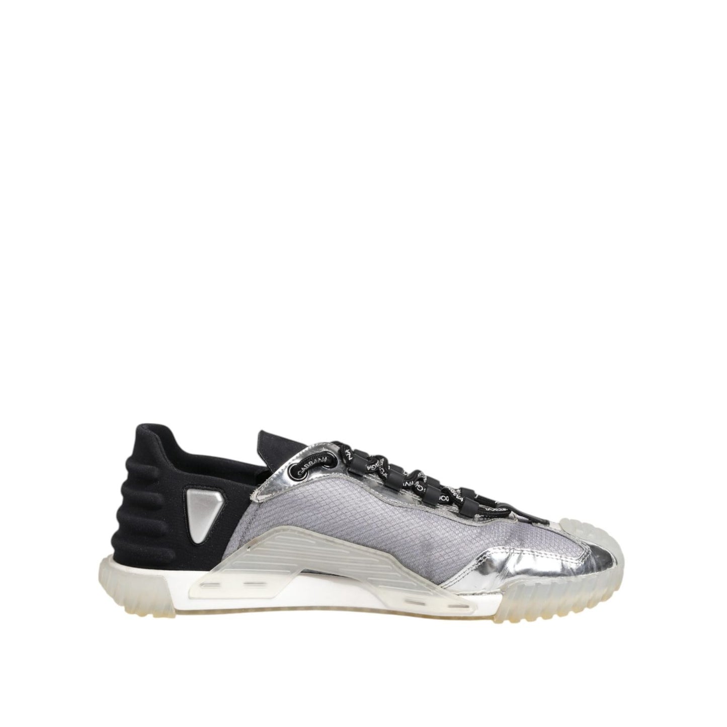 Dolce & Gabbana Black Silver NS1 Men Low Top Sneakers Shoes MV7435-43