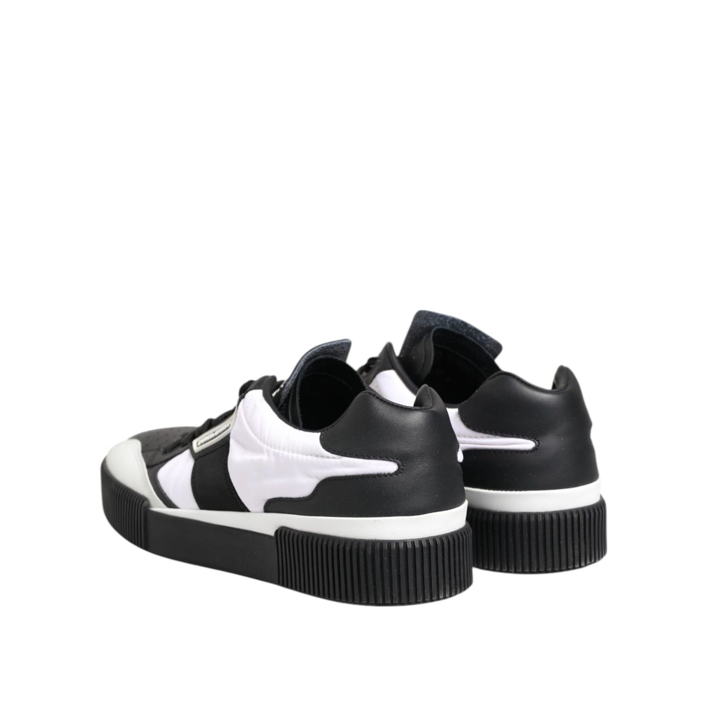 Dolce & Gabbana Black White Leather MIAMI Low Top Sneakers Shoes MV7780-41