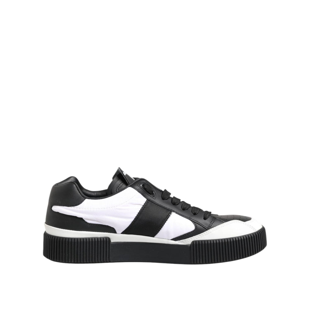 Dolce & Gabbana Black White Leather MIAMI Low Top Sneakers Shoes MV7780-41