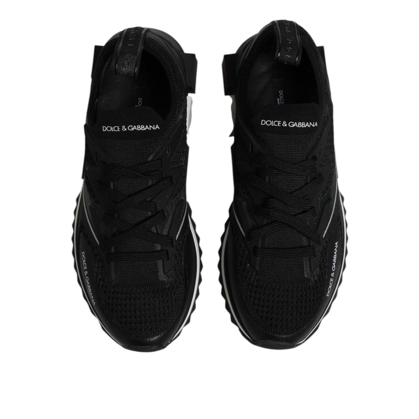 Dolce & Gabbana Black SORRENTO Lace Up Men Sneakers Shoes MV7849-44.5