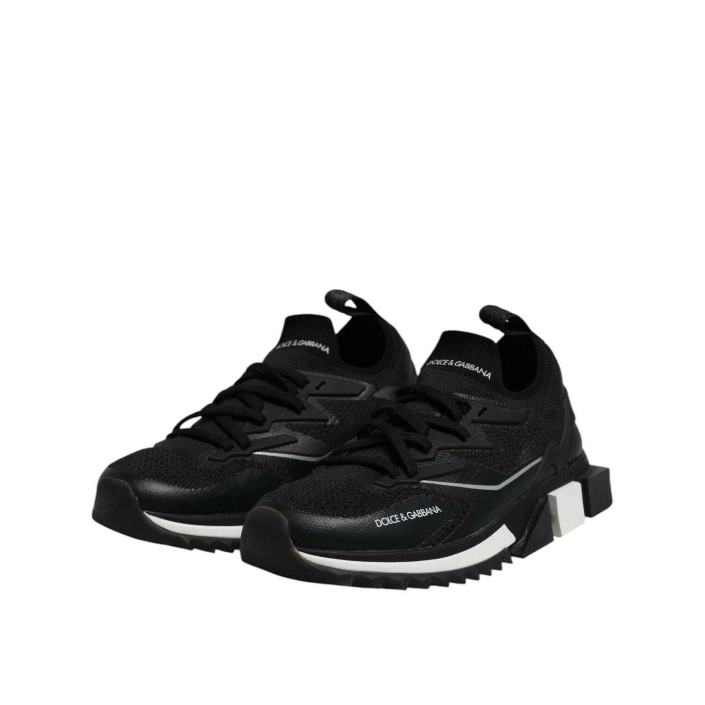 Dolce & Gabbana Black SORRENTO Lace Up Men Sneakers Shoes MV7849-44.5