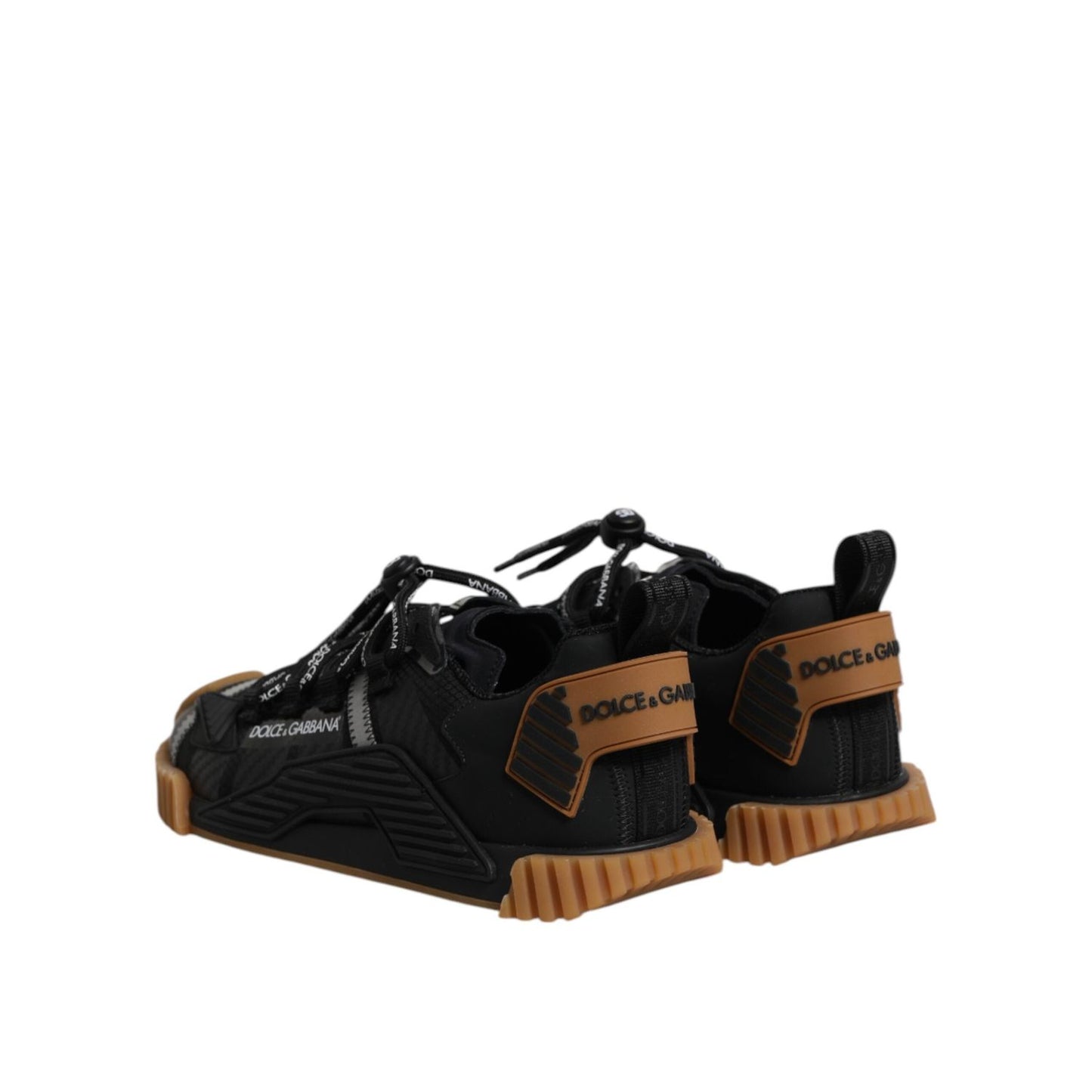 Dolce & Gabbana Black Logo Lace Up Low Top NS1 Sneakers Shoes MV7863-41