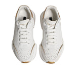 Dolce & Gabbana White Gold Daymaster Low Top Sneakers Shoes LA12667-37