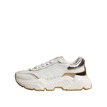 Dolce & Gabbana White Gold Daymaster Low Top Sneakers Shoes LA12684-37.5