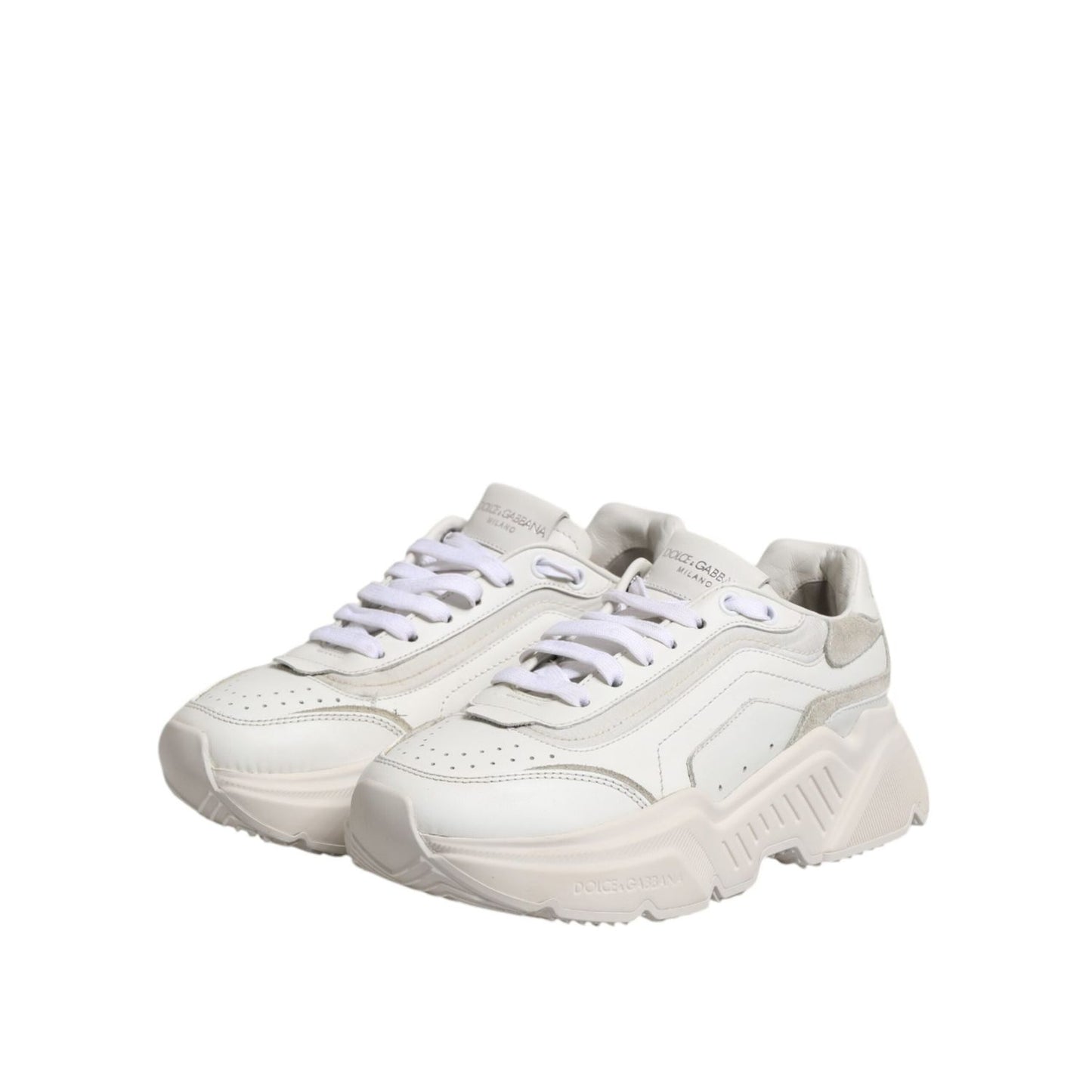 Dolce & Gabbana White Daymaster Low Top Sneakers Shoes LA12737-36.5