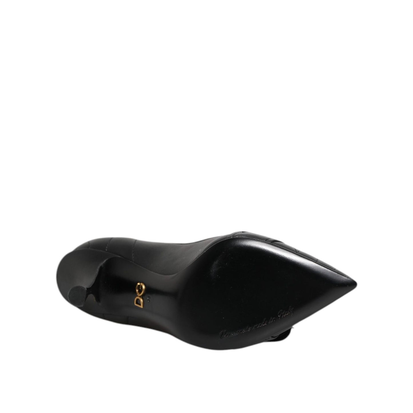 Dolce & Gabbana Black Devotion Leather Heels Pumps Shoes LA11445-36