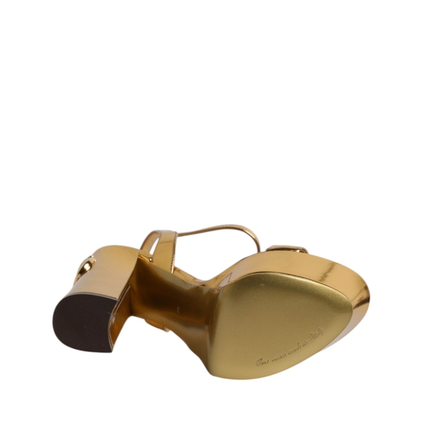 Dolce & Gabbana Gold Leather Platform Keira Sandals Shoes LA11457-39