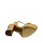 Dolce & Gabbana Gold Leather Platform Keira Sandals Shoes LA11458-36