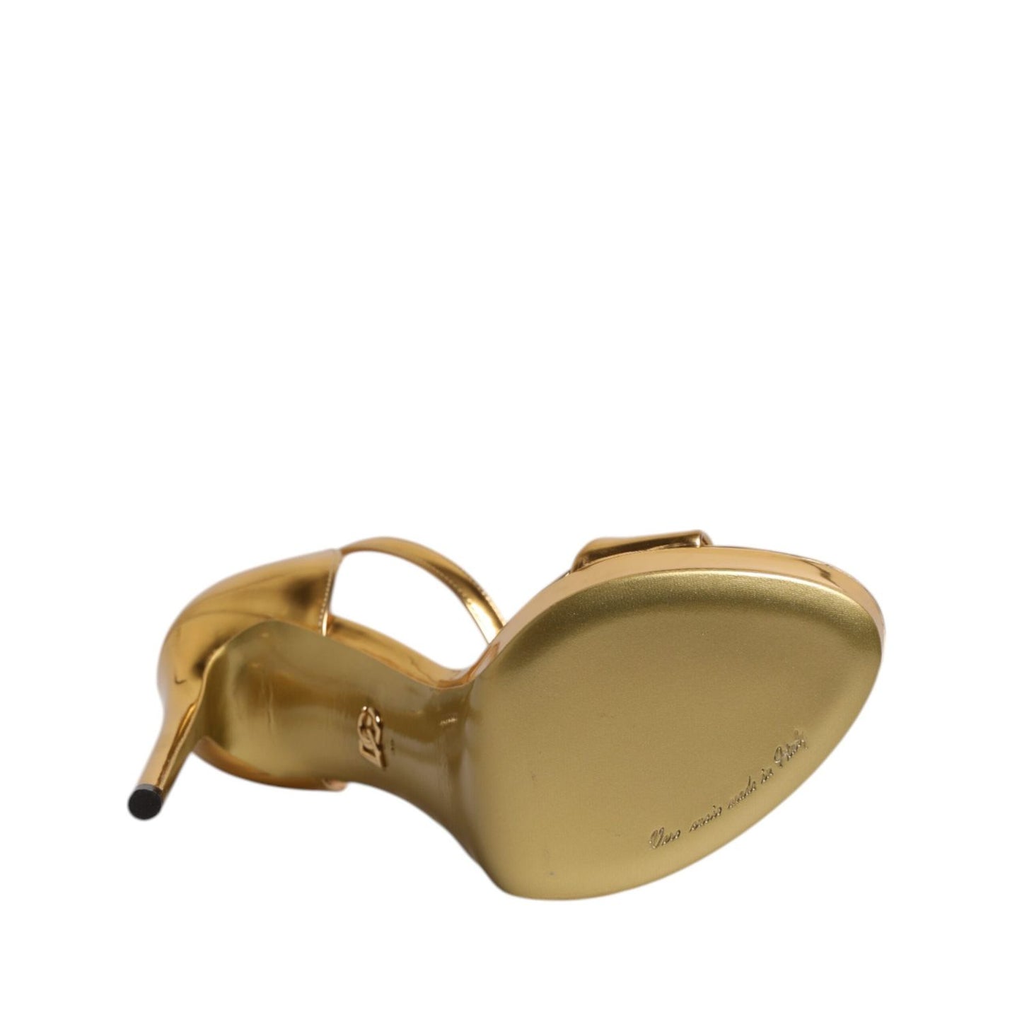 Dolce & Gabbana Gold Leather Platform Keira Sandals Shoes LA11459-37