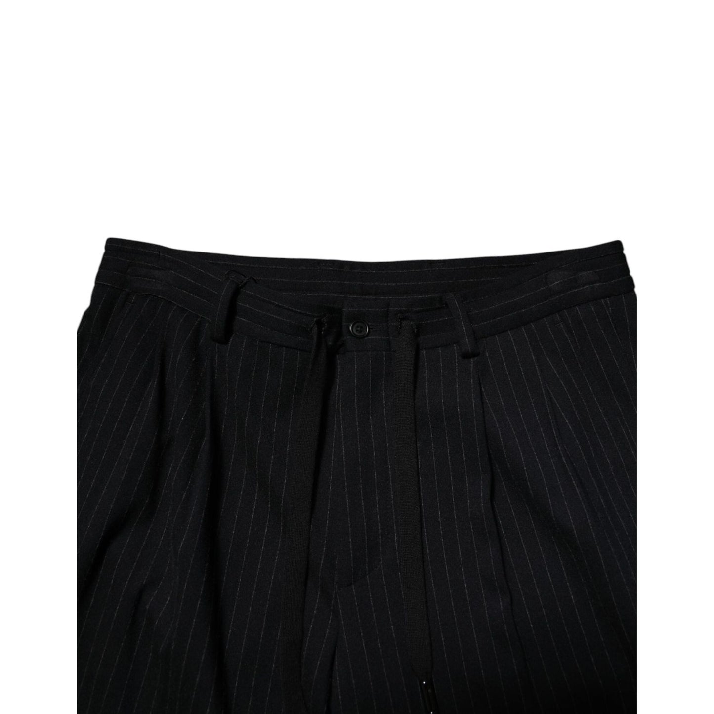 Dolce & Gabbana Black Stripes Viscose Skinny Dress Men Pants PAN76615-48