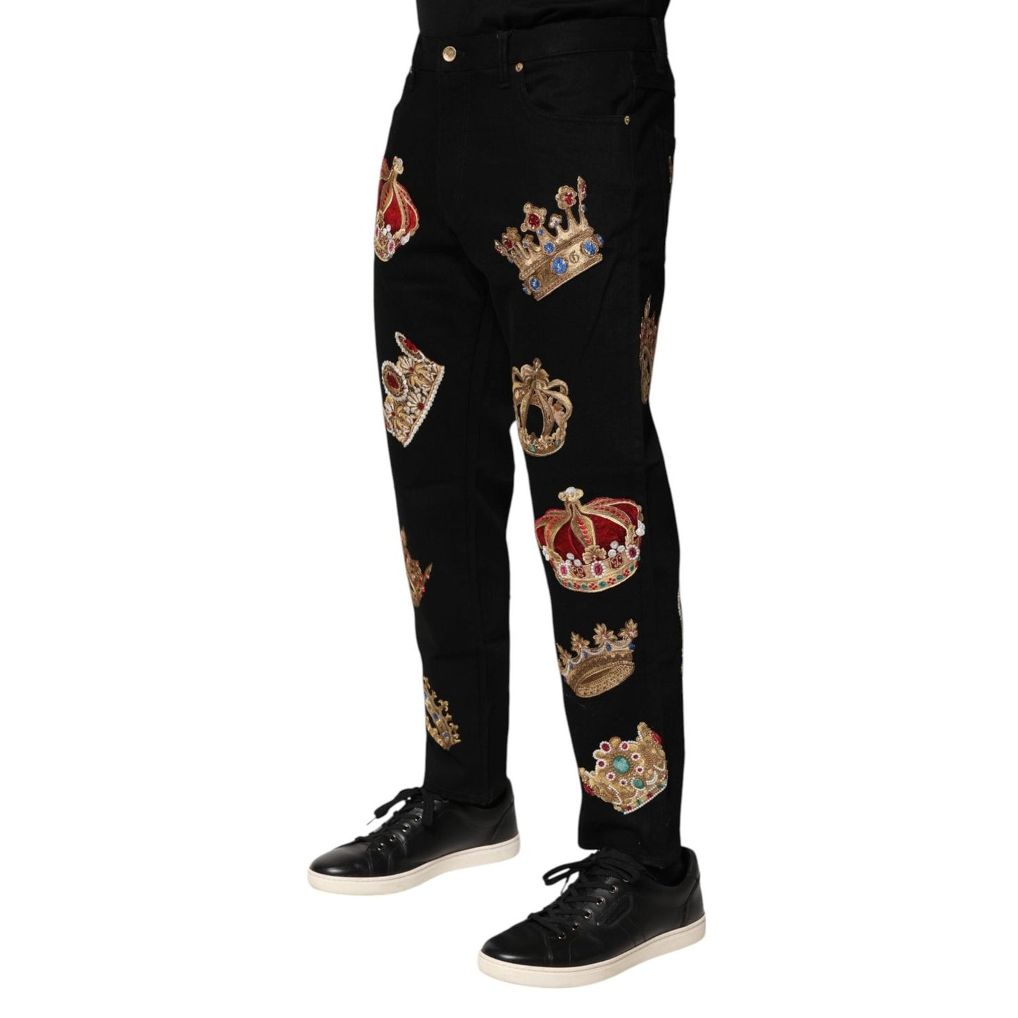 Dolce & Gabbana Black Baroque Royal Men Dress Trouser Pants PAN76620-48