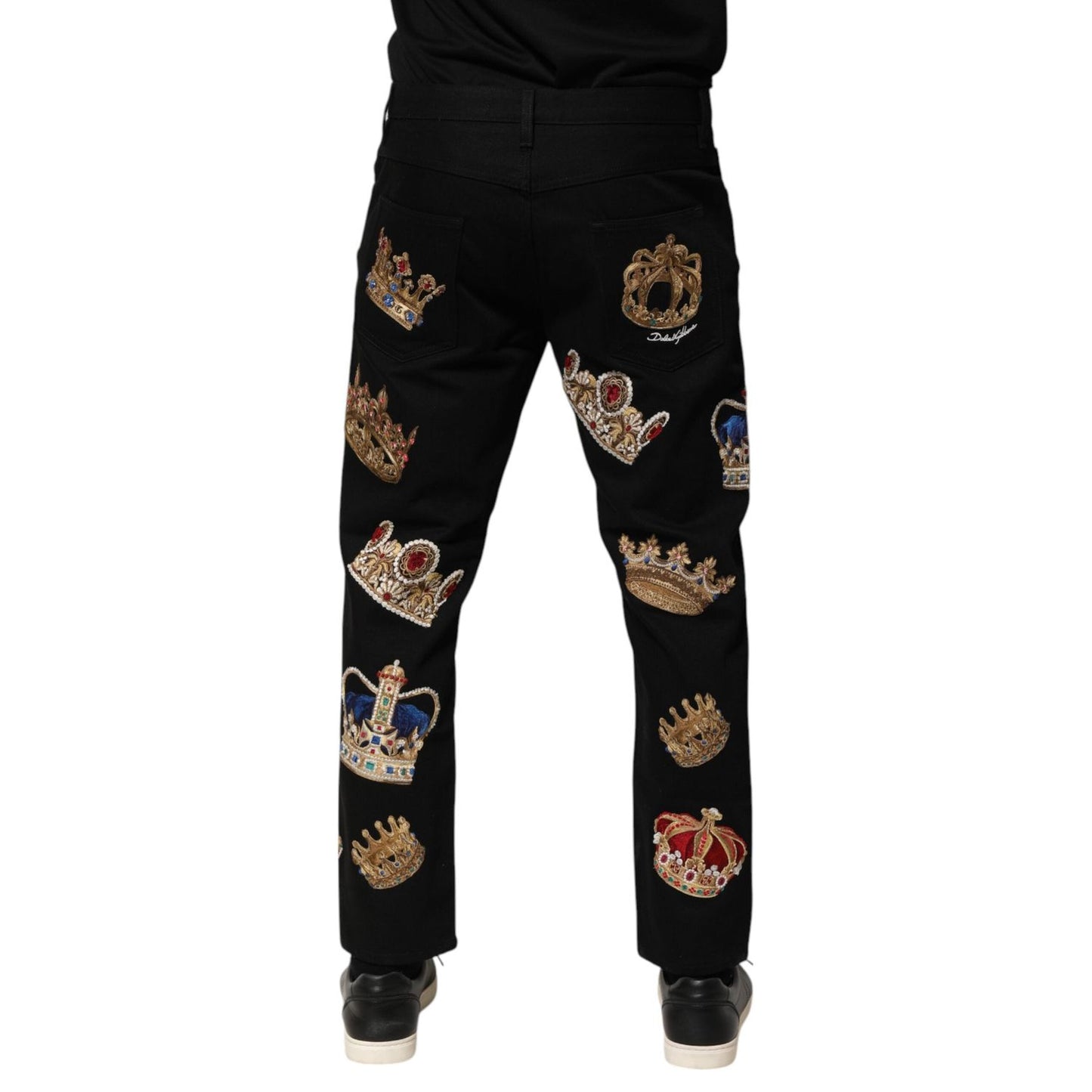 Dolce & Gabbana Black Baroque Royal Men Dress Trouser Pants PAN76620-48