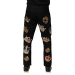 Dolce & Gabbana Black Baroque Royal Men Dress Trouser Pants PAN76620-48