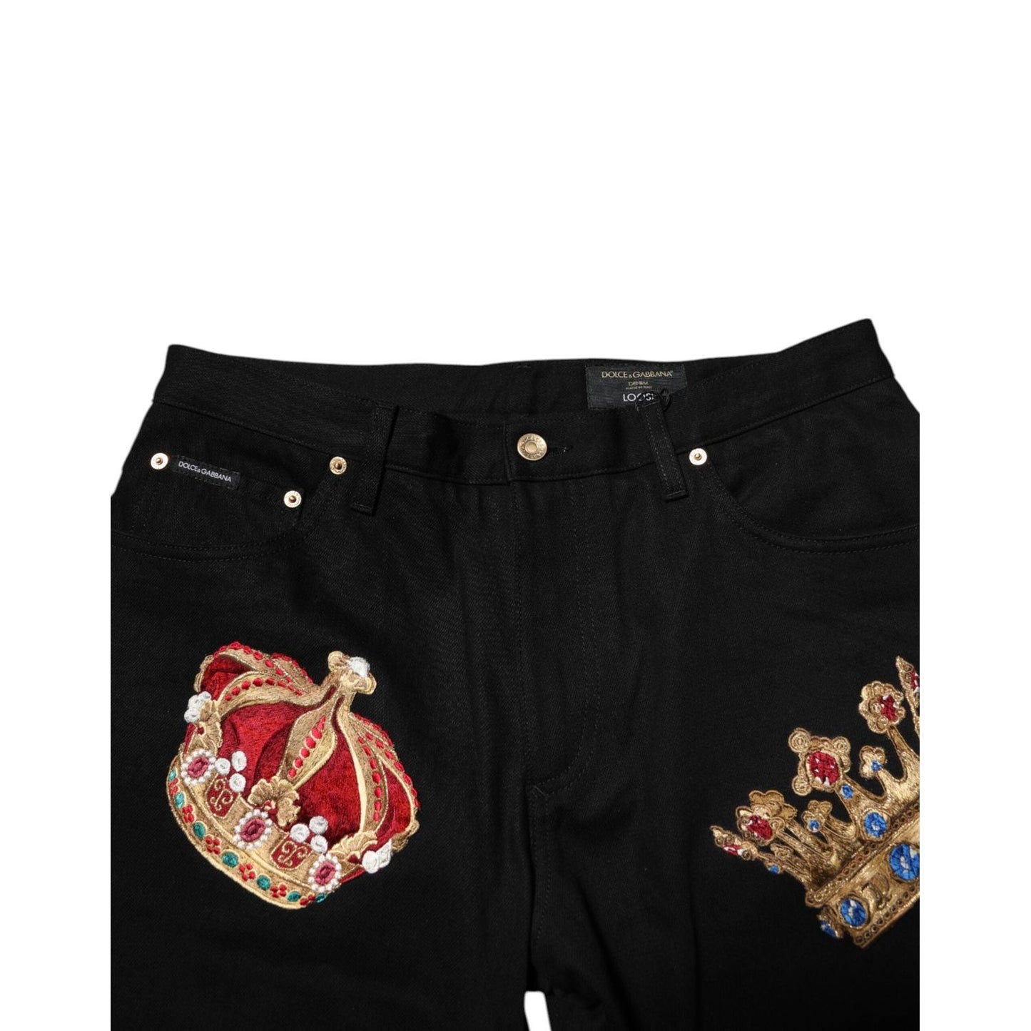 Dolce & Gabbana Black Baroque Royal Men Dress Trouser Pants PAN76620-48