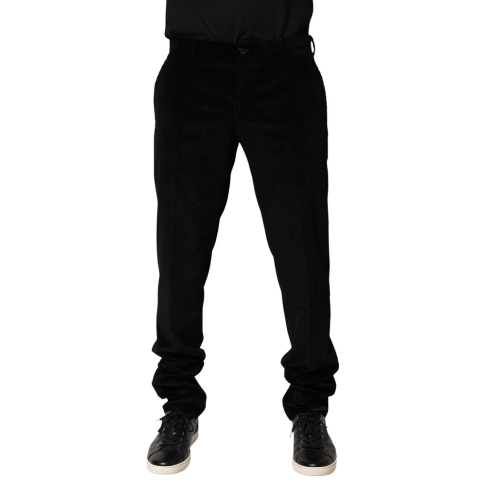 Dolce & Gabbana Black Cotton Men Dress Formal Trouser Pants PAN76631-50