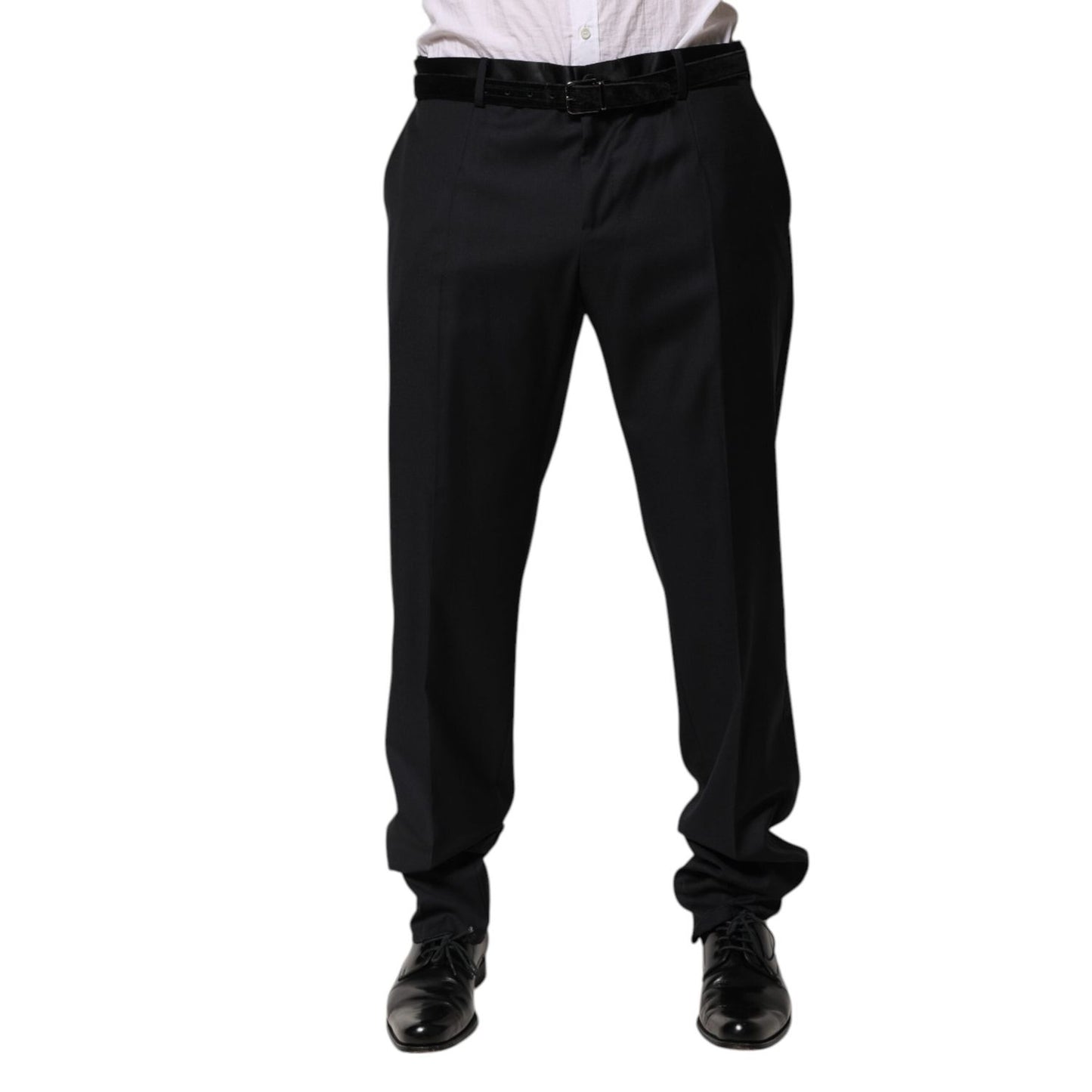 Dolce & Gabbana Black Wool Men Formal Dress Trouser Pants PAN76633-56