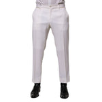 Dolce & Gabbana White Polyester Tapered Formal Trouser Pants PAN76645-50
