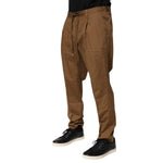 Dolce & Gabbana Brown Cotton Chino Mid Waist Men Jogger Pants PAN76665-52