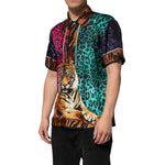 Dolce & Gabbana Multicolor Silk Tiger Print Hawaiian T-shirt TSH90797-37