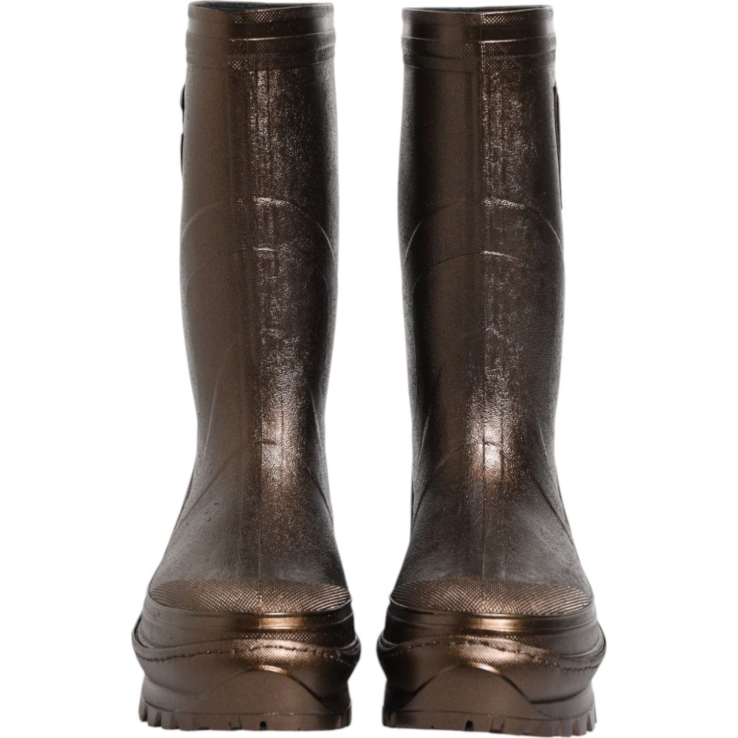 Dolce & Gabbana Metallic Bronze Pull On Rain Boots Shoes LA12769-41