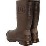 Dolce & Gabbana Metallic Bronze Pull On Rain Boots Shoes LA12769-41
