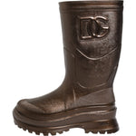 Dolce & Gabbana Metallic Bronze Pull On Rain Boots Shoes LA12769-41