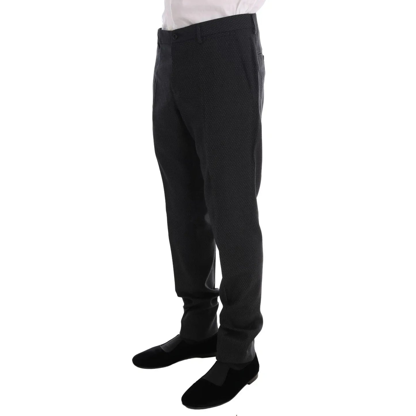 Dolce & Gabbana Gray Patterned Wool 3 Piece Slim Suit KOS1065-54