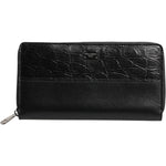 Dolce & Gabbana Black Leather DG Plaque Zip Around Continental Wallet BAG4701