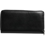 Dolce & Gabbana Black Leather DG Plaque Zip Around Continental Wallet BAG4701