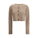 Loulou De Saison Cashmere crop Cardigan LO-ZEPHIRLDSBEIGEMELAN-L