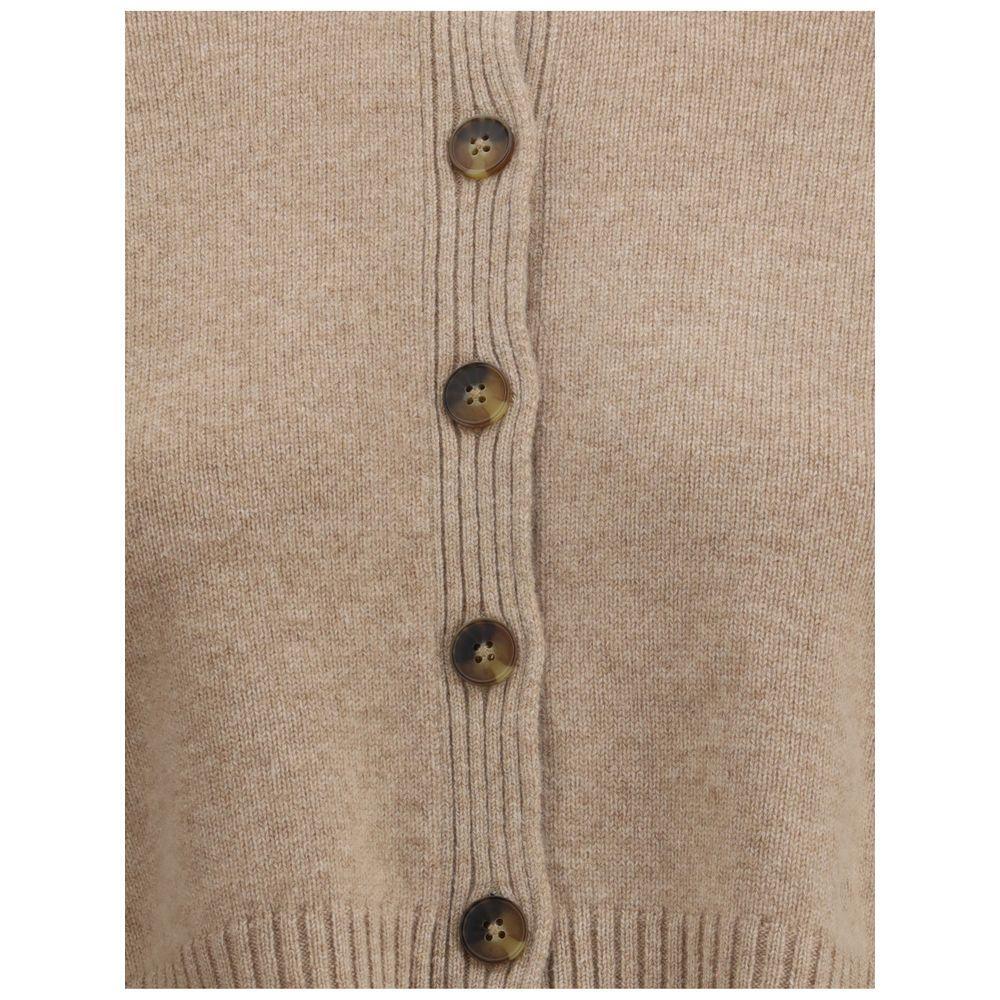 Loulou De Saison Cashmere crop Cardigan LO-ZEPHIRLDSBEIGEMELAN-L