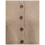 Loulou De Saison Cashmere crop Cardigan LO-ZEPHIRLDSBEIGEMELAN-L