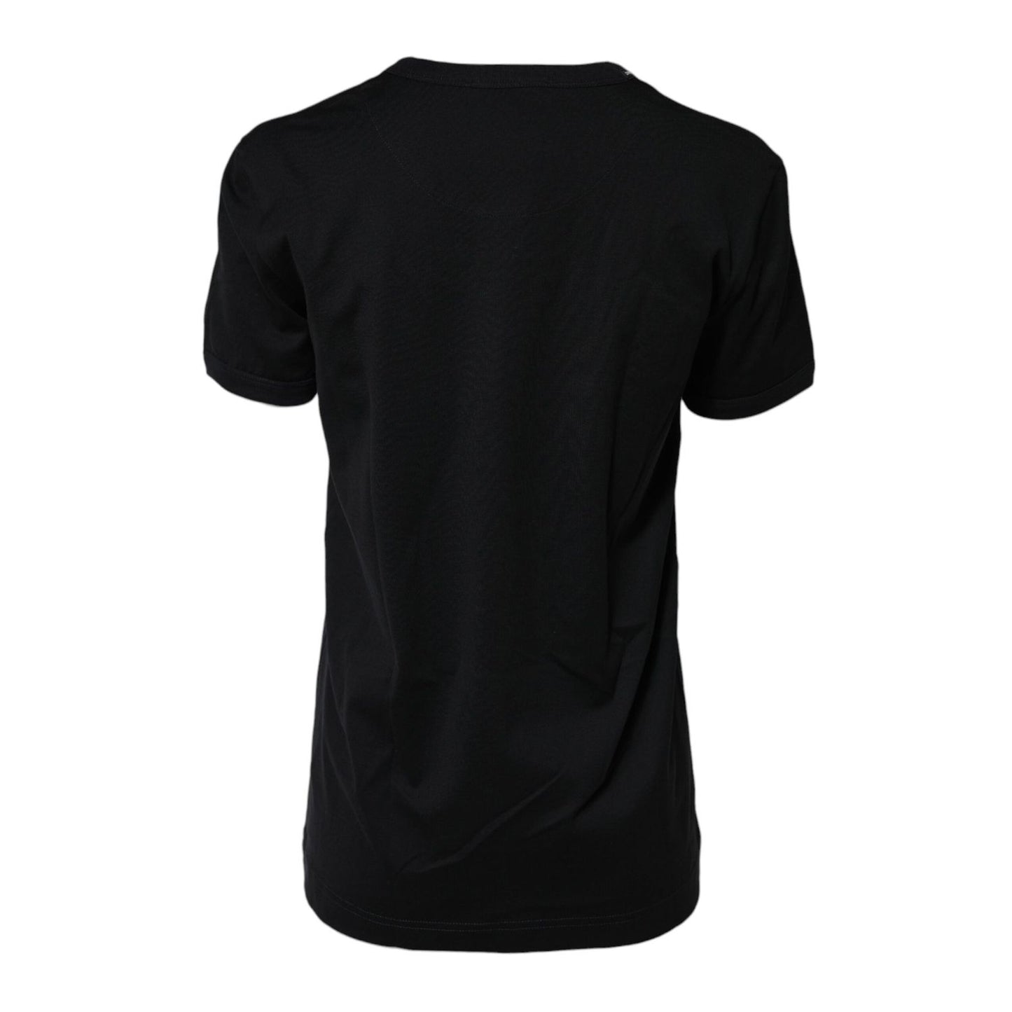Dolce & Gabbana Black Cotton DG Print Short Sleeve Top T-shirt TSH90701-40