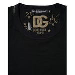 Dolce & Gabbana Black Cotton DG Print Short Sleeve Top T-shirt TSH90701-40