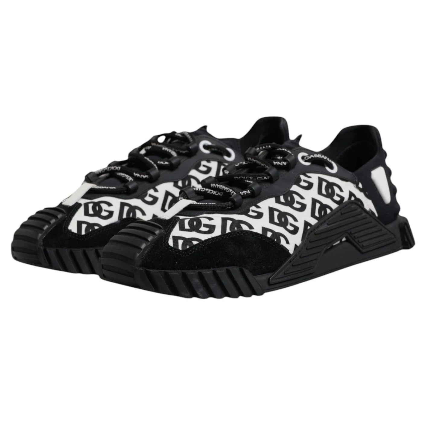 Dolce & Gabbana Black Logo Lace Up Low Top NS1 Sneakers MV7209-43