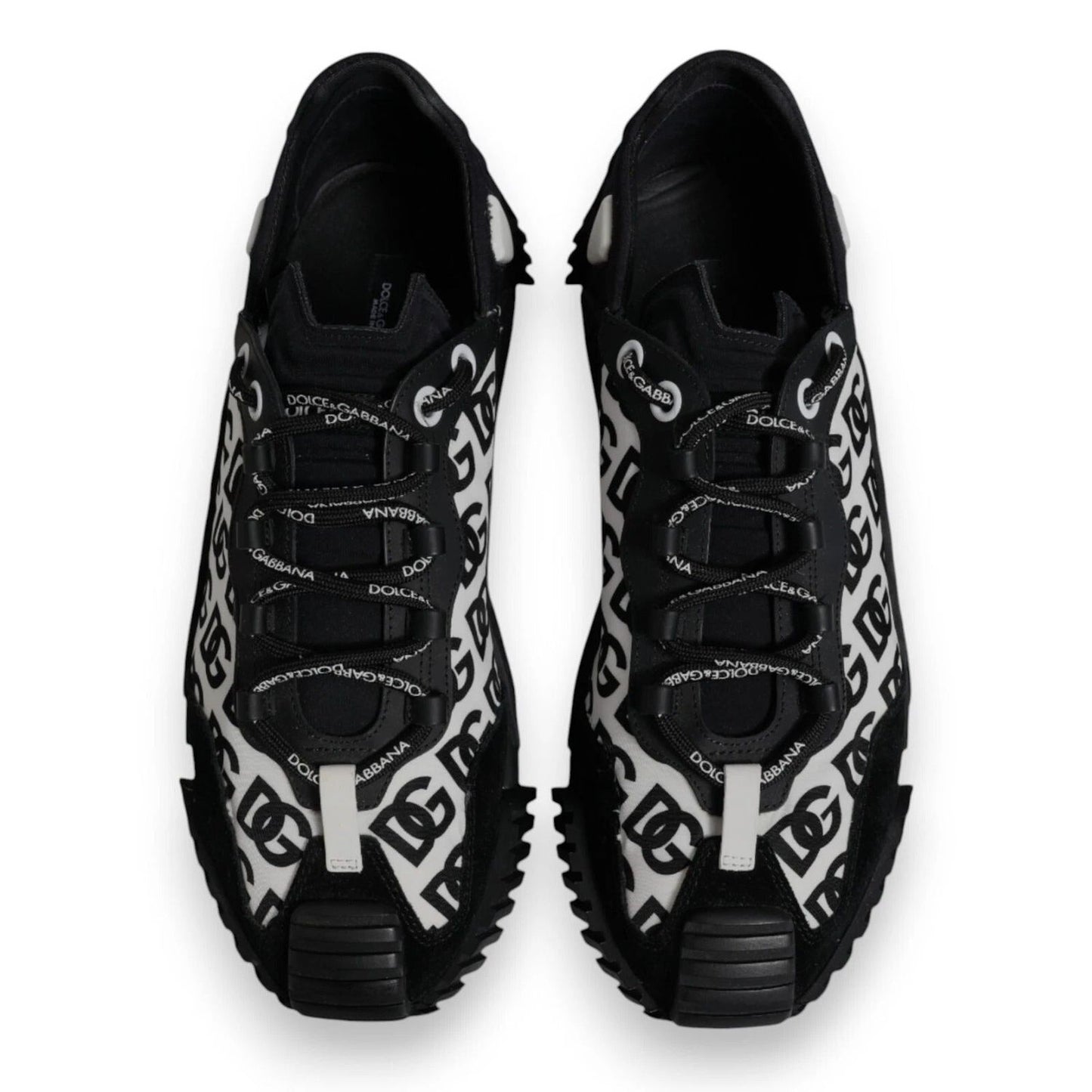 Dolce & Gabbana Black Logo Lace Up Low Top NS1 Sneakers MV7209-43